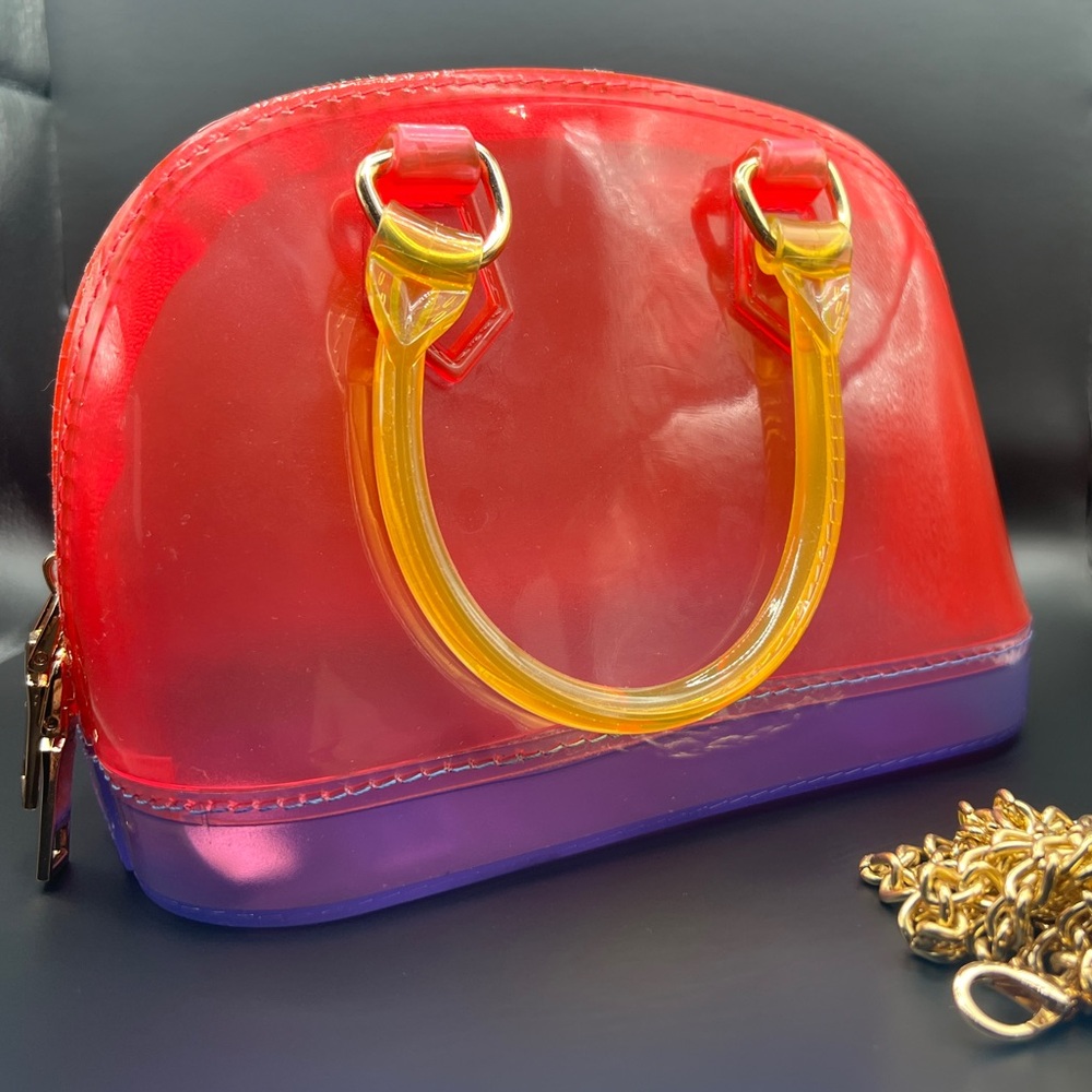 Stylish Pink, Yellow and Purple Women's Jelly Handbag✨